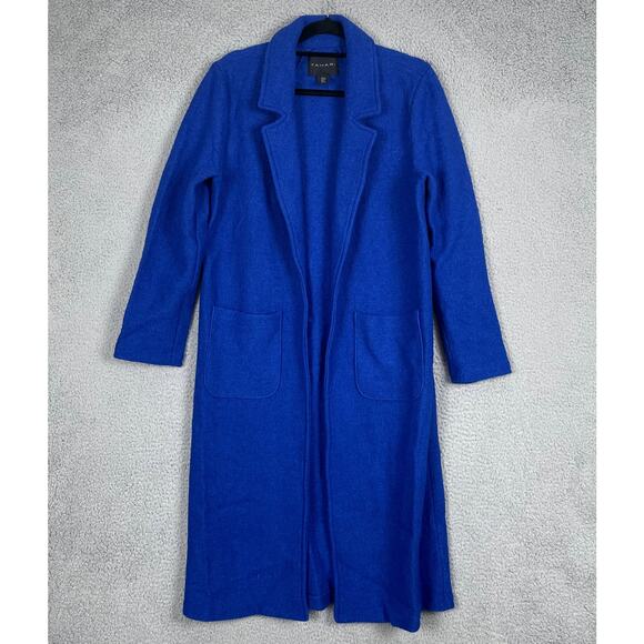 Tahari Jackets & Blazers - Tahari Coat Womens Medium Blue Wool Blend Boiled Wool Feel / Look Classic